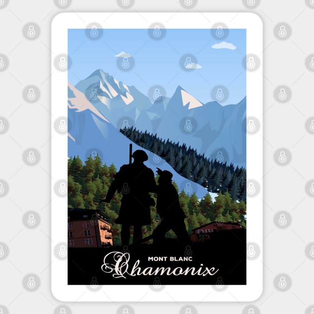 Chamonix,Mont Blanc,Travel Poster Sticker by BokeeLee